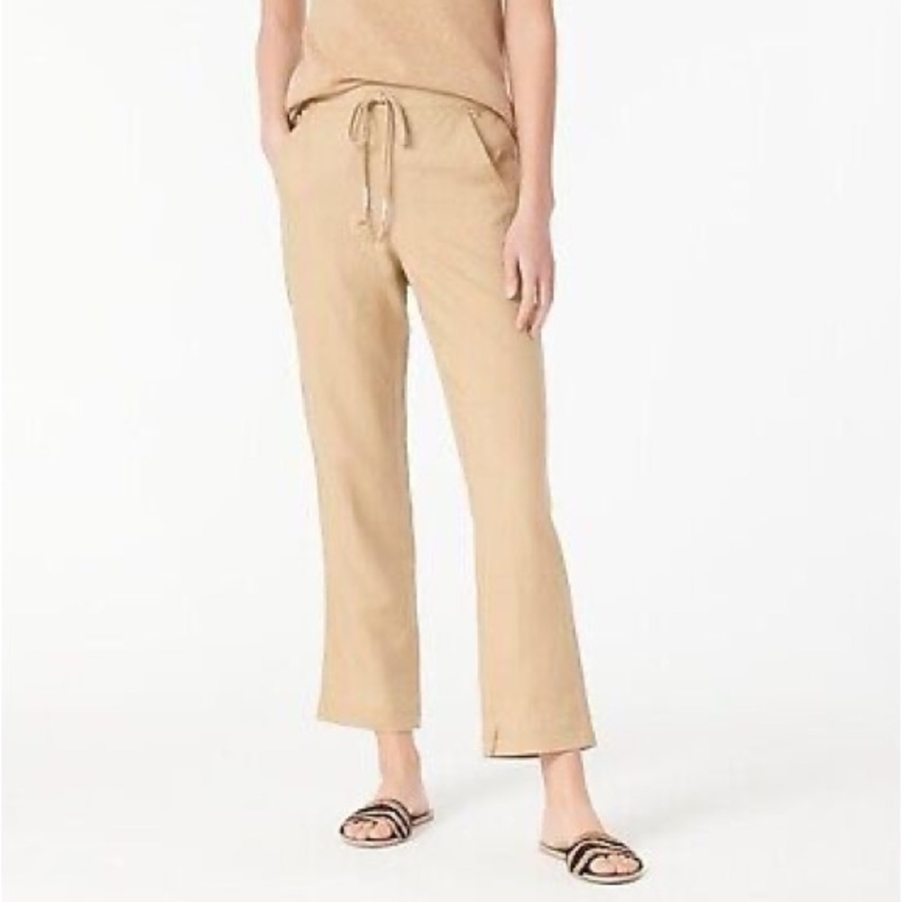JCREW - Tie Waist Linen Pant size large. Like new!